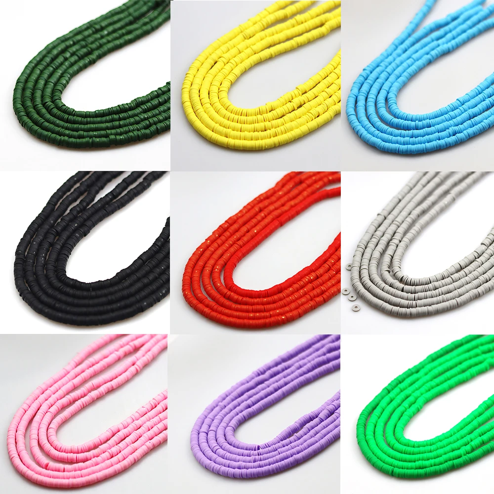 

6MM 350PCS/Lot Colored Round Flat Polymer Clay Beads Loose Spaced Beads DIY Jewelry Making Bracelet Necklace Earrings Design