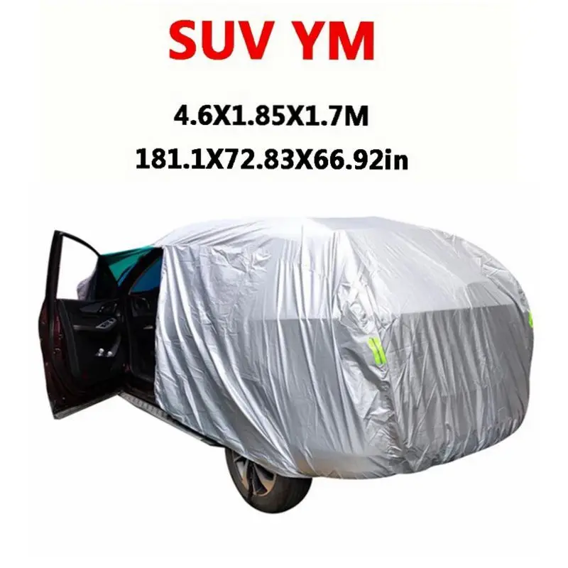 Universele Suv/Sedan Full Car Covers Buitenshuis Regen Sneeuw Bescherming Uv Auto Paraplu Zilver S-XXL Auto Case Cover