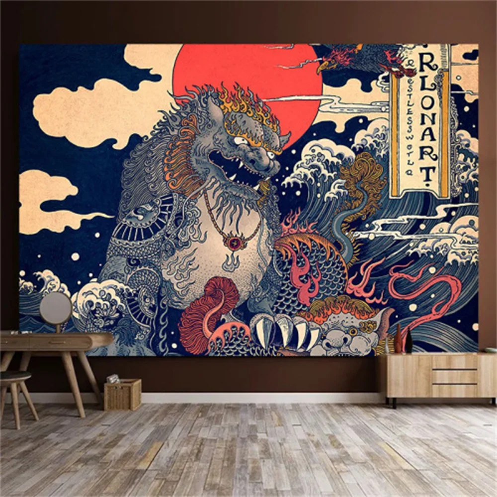 Japanese Decoration Teen Indie Anime Room  Tapestry Wall Hanging Esotericism Kawaii   Macrame Posters Witch