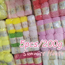 5pcs/200g Lustre Chenille Velvet Yarn，148Meters 2mm Thin Crochet Chenille Yarn Thread，DIY Material Doll Pendant Wool Thread