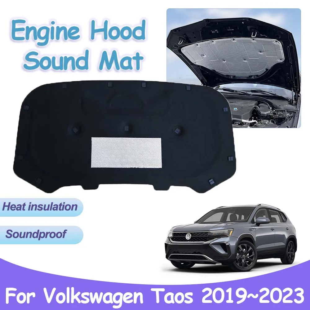 

For Volkswagen VW Taos Tharu 2019~2023 Front Engine Sound Hood Pad Soundproof Covers Heat Insulation Cotton Interior Accessories