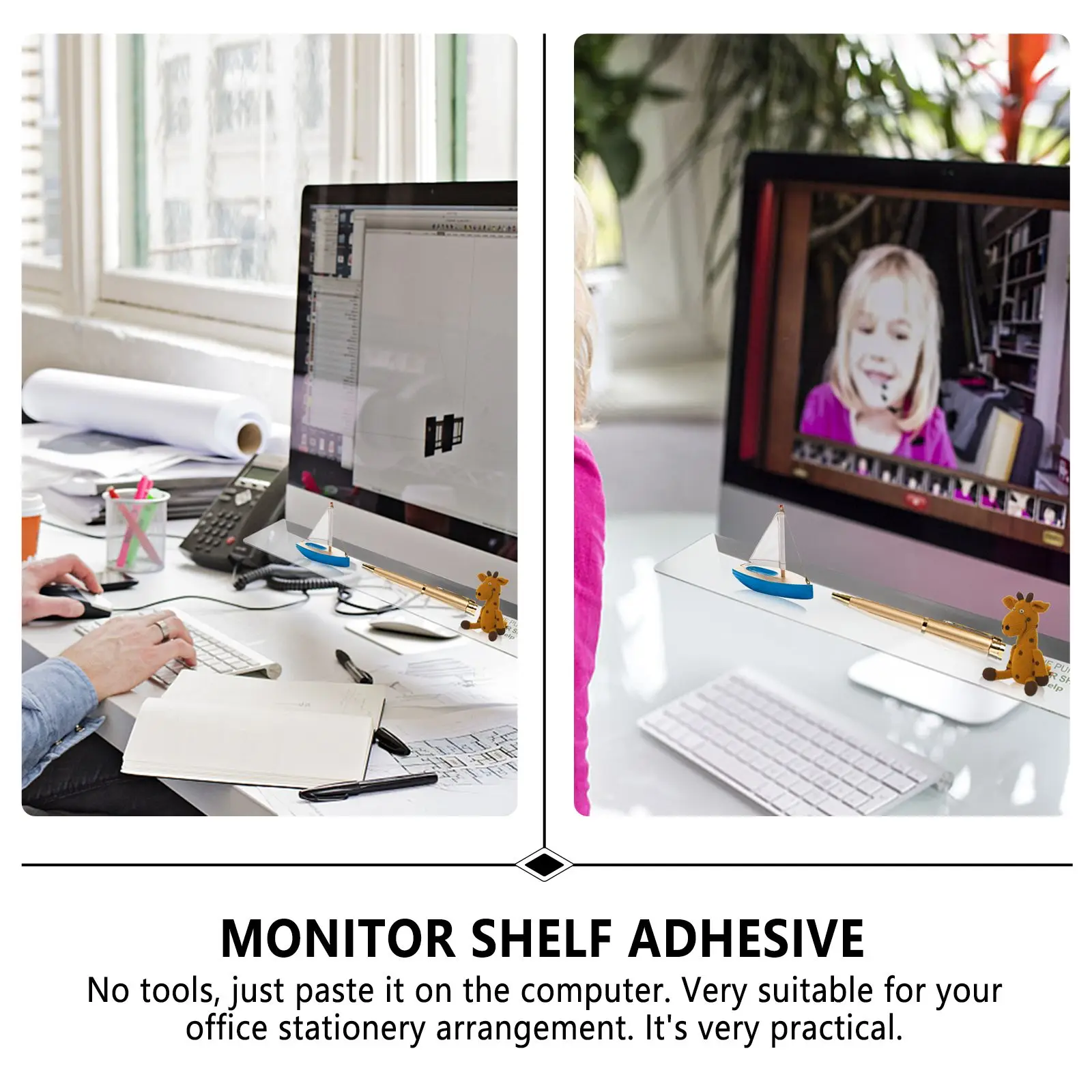 

1Pcs Long Lasting Computer Sticky Shelves Monitor Board Adhesive Perfect for Office Stationery Organizing Gifts