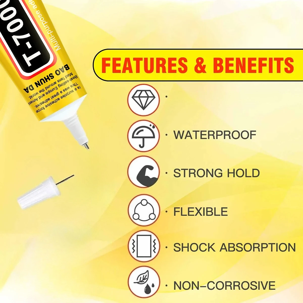 Upgraded T7000 Contact Adhesive Specially for Mobile Phone & Tablet Repair, High-Strength Multi-Purpose Liquid Glue with Precisi
