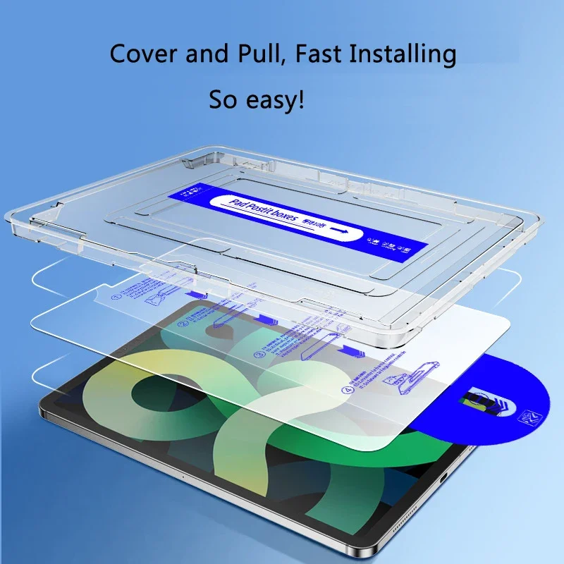 애플 아이패드 프로 11 12.9 10.2 9.7인치 5 6 7 8 9 10 에어 1 2 3 4 미니용 강화유리 액정 보호필름 (먼지 방지 진공 포장)