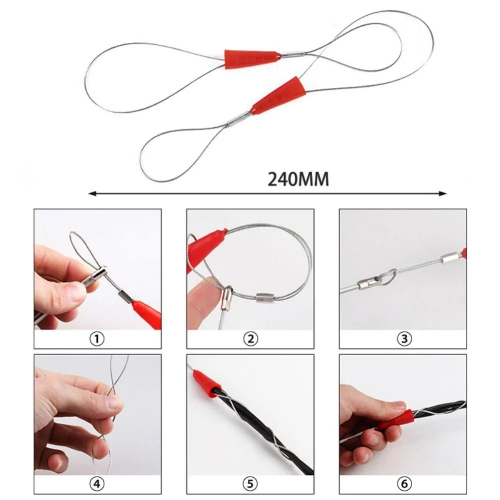 Electrician For Cable Traction Kit Including Tightener Tools Made from High-Strength Steel Wire and Tough Nylon