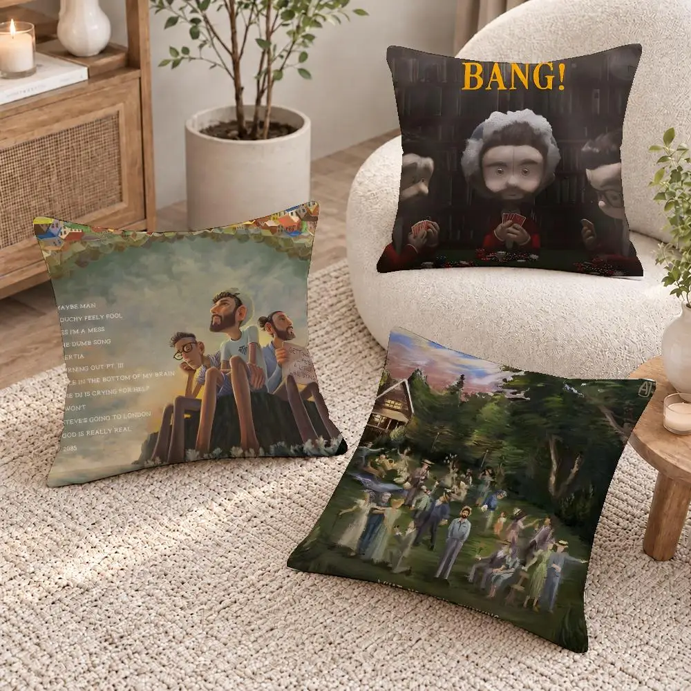 Indie Band AJR Cushion Cover Short Plush Pillow Cover, Washable Wrinkle-Resistant for Sofa Bedroom Decor Gift