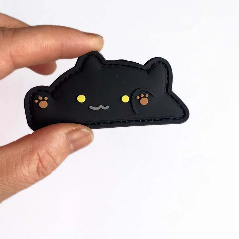 Internet-Meme-Tier Lustiges Katzen-Gesicht PVC-Moral-Patches, PEW Madafakas Gun Gesticktes Applikations-Taktik-Abzeichen für Kleidung – Detail 4