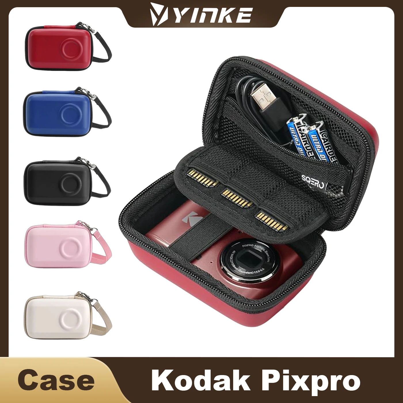 Camera Case for Kodak Pixpro FZ45/FZ55 - Compact Travel Bag with 3 SD Card Slots,Small Lightweight Pouch