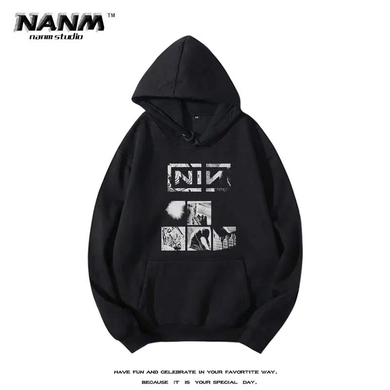 

NIN Nine-Inch Nail Industrial Band, European and American High Street Magic Claw Metal Rock Vintage Hoodie Men's Hoodie Trend