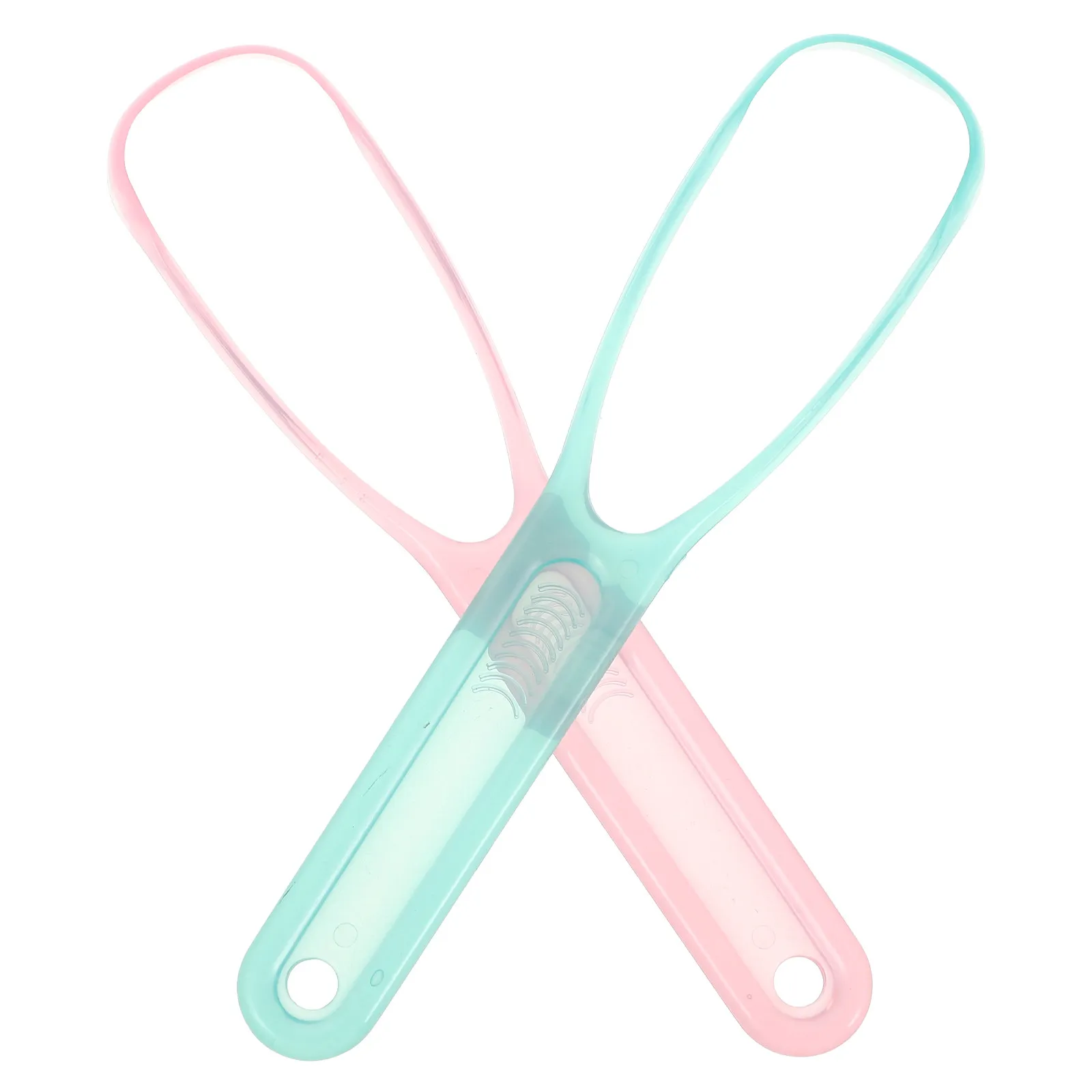 2Pcs Tongue Scraper Tongue Cleaning Brush Oral Care Tool Effective Bad Breath Cleaner for Adults Children Tounge Scraper