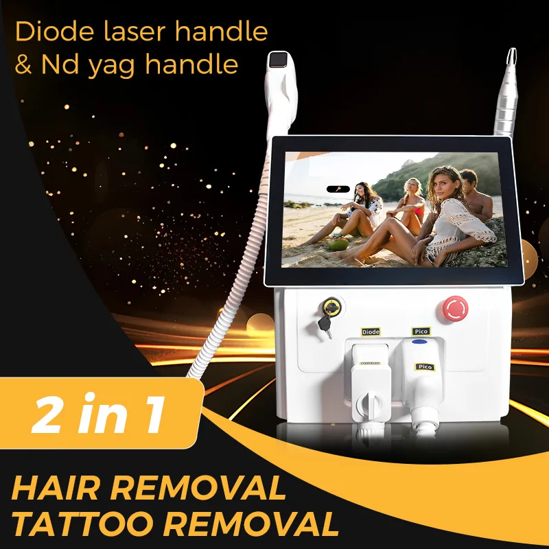 2026 New 2 In 1 808 Diode Pico Laser Nd Yag Picosecond Laser Tattoo Removal And 808nm Diode Laser Hair Removal Machine