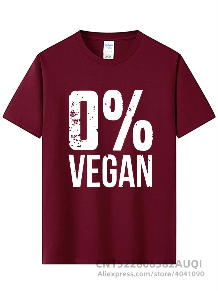 Zero Percent Vegan Funny BBQ Carnivore Meat Eater T-Shirt Top T-shirts for Men Printing Tops Shirts Oversized Cosie Cotton