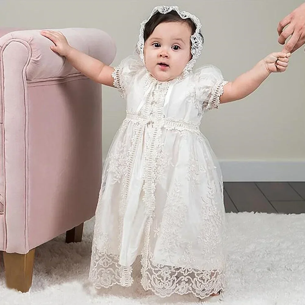 

Newborn Baby Girl Dress Clothes 0-24 Months White Dresses Infant Tutu Gown Party Outfits White Baptism Dress Photograph Outfit