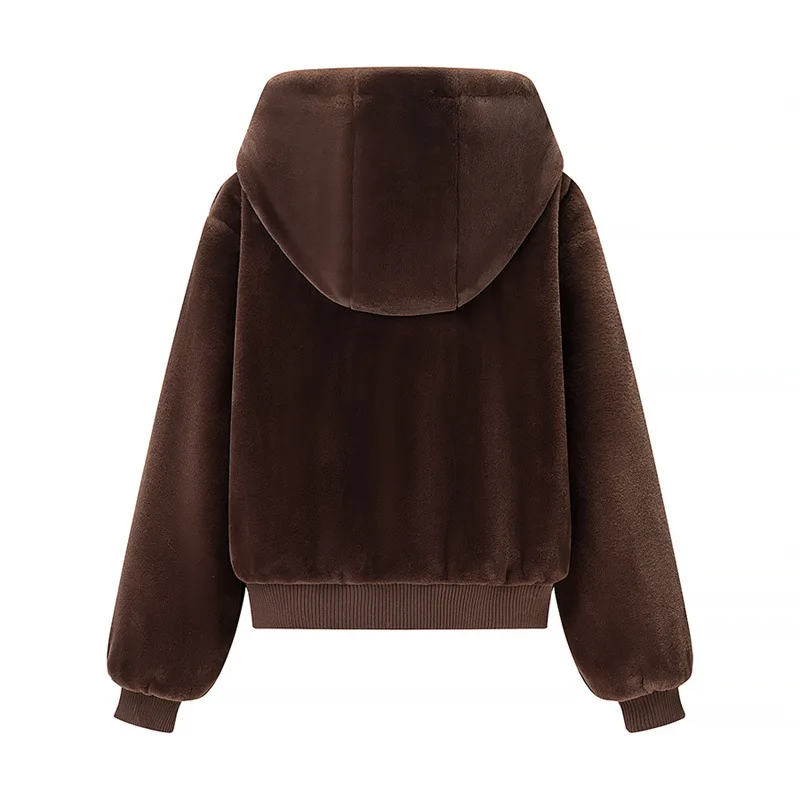 Lässiger Damen-Jacet-Damenmantel aus Kunstleder mit Reißverschluss und verziertem Mantel Long Sve European Sle Winter Faion Damenoberteil