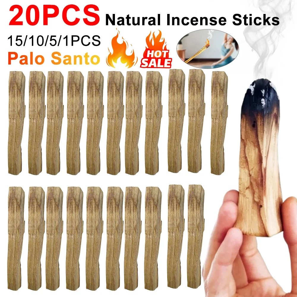 1-20pcs Palo Santo Natural Incense Sticks Wooden Smudging Stick For Indoor Purifying Yoga Healing Aromatherapy Burn Wooden Strip