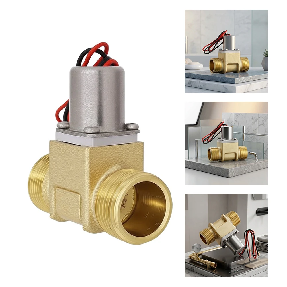 Brass DN15 Electromagnetic Solenoid Valve 1/2 Inch for Bathroom Faucet Toilet Urinal Compact Installation Design