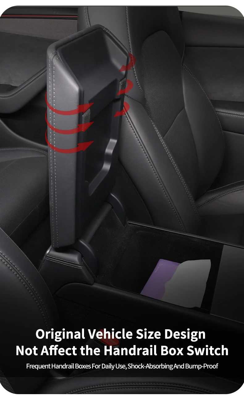 Mittelkonsolen-Armlehnenauflage für Tesla Model 3 Highland / Model Y Juniper ABS Armlehnenbox-Schutzabdeckung Autozubehör – Detail 8