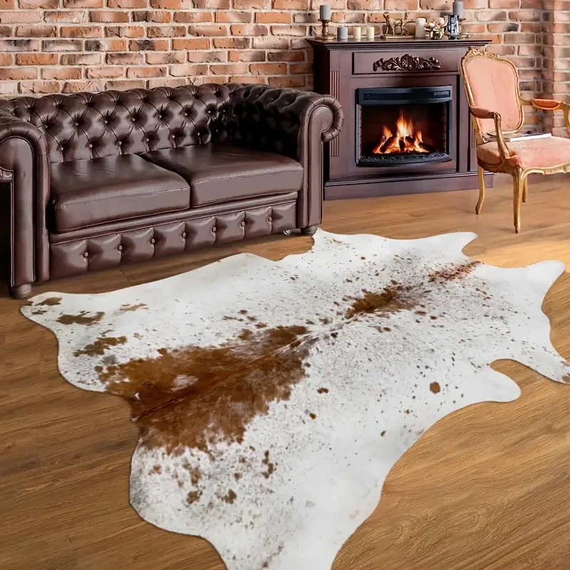

70*110cm 90*100cm American Style Faux Fur Cowhide Rugs for Bedroom House Decoration Thick Carpets for Living Room