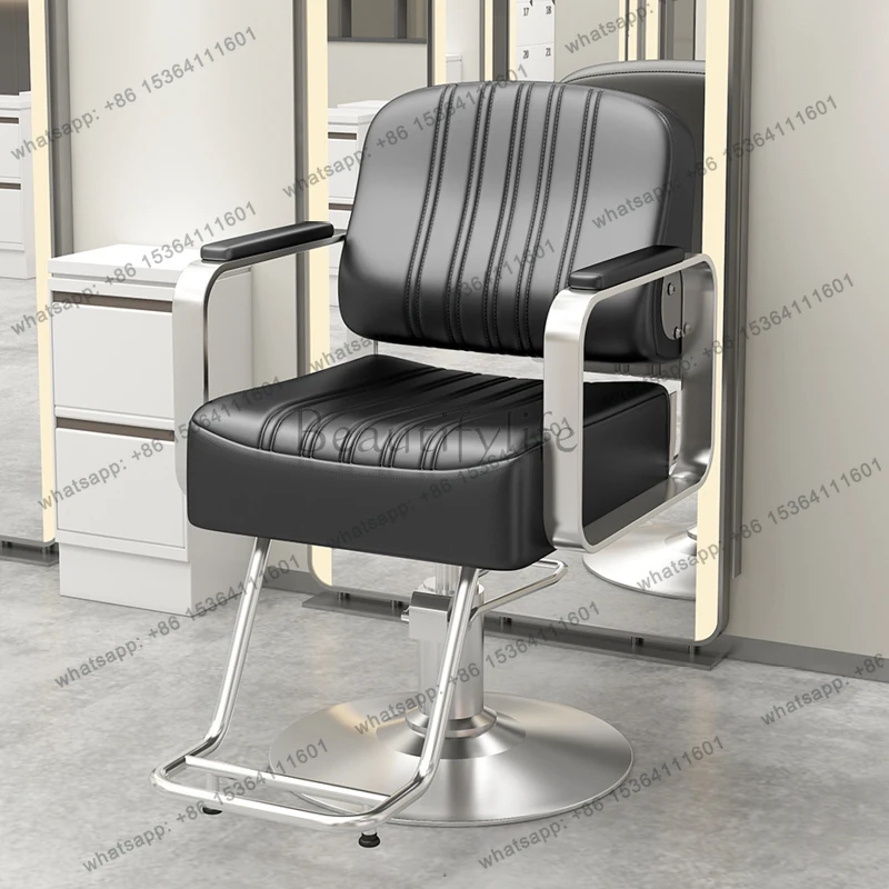 Heavy-Duty Hydraulic Barber Chair Ergonomic Seat Salon Chair Hair Cutting Studio Beauty Space Chaise De Coiffure Salon Furniture
