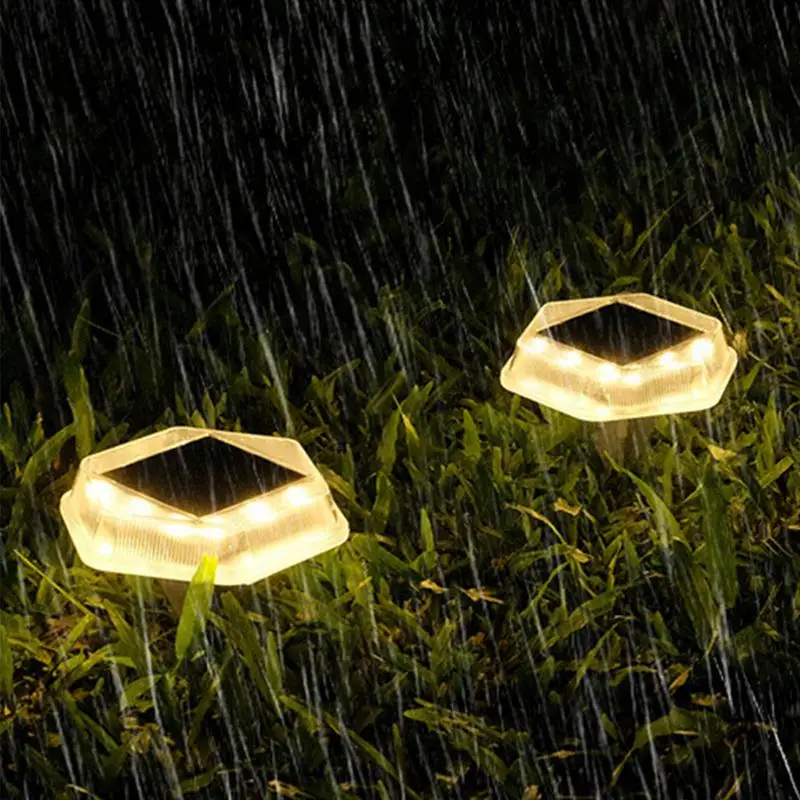 Impermeável Solar terra luzes LED, jardim plug-in lâmpada, Solar Powered luzes decorativas para gramado, pátio, quintal, decorações ao ar livre