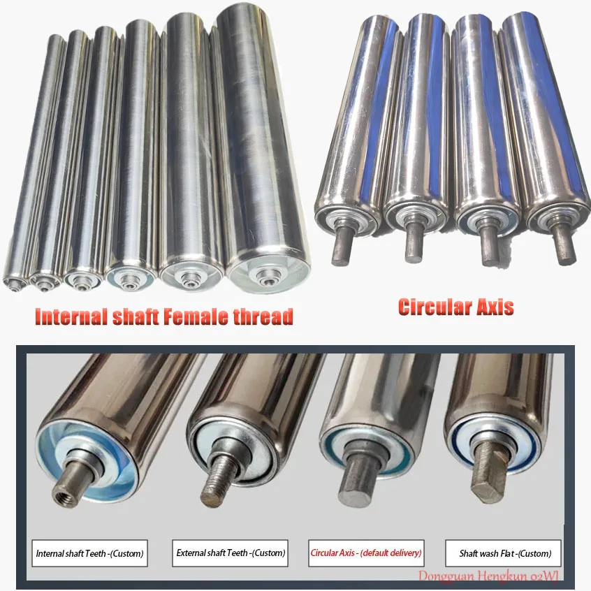 Non-powered Female Thread Axis Conveyor Rollers Diameter 25-60mm Total Length 100-1000mm Roller Accessories for Conveyor Lines