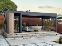 Multiple Scenarios Shading Pergola Remote Control Retractable Aluminum Louvered Pergola Motorized Electric Garden Pavilion