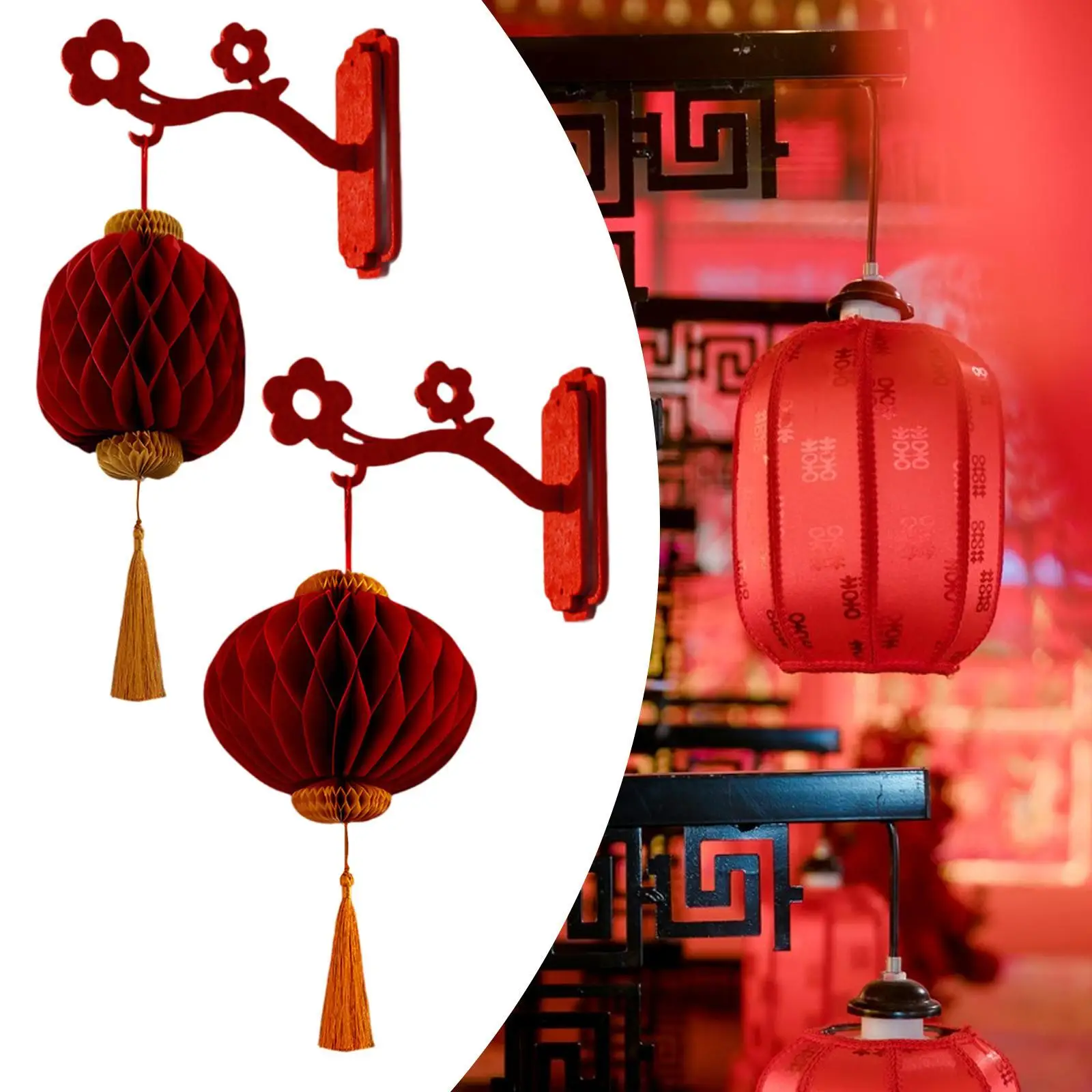 Chinese New Year Felt Lantern Traditional Lanterns Pendant for Restaurant