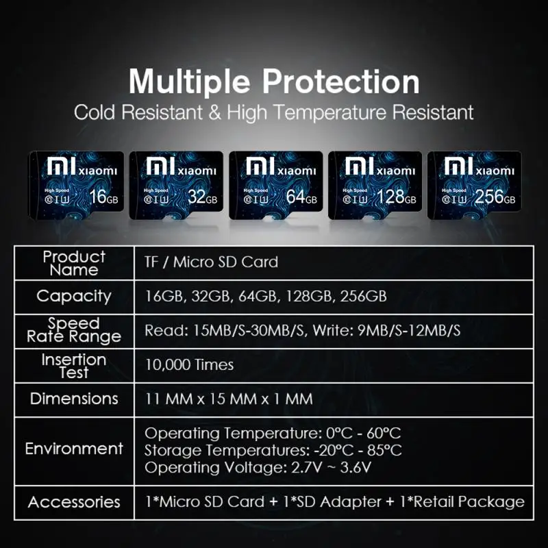 샤오미 고속 익스트림 플래시 비디오 카드, 마이크로 TF SD 카드, 1TB 미니 SD 카드, 클래스 10 메모리 카드, 512GB, 256GB, 128GB, 64GB