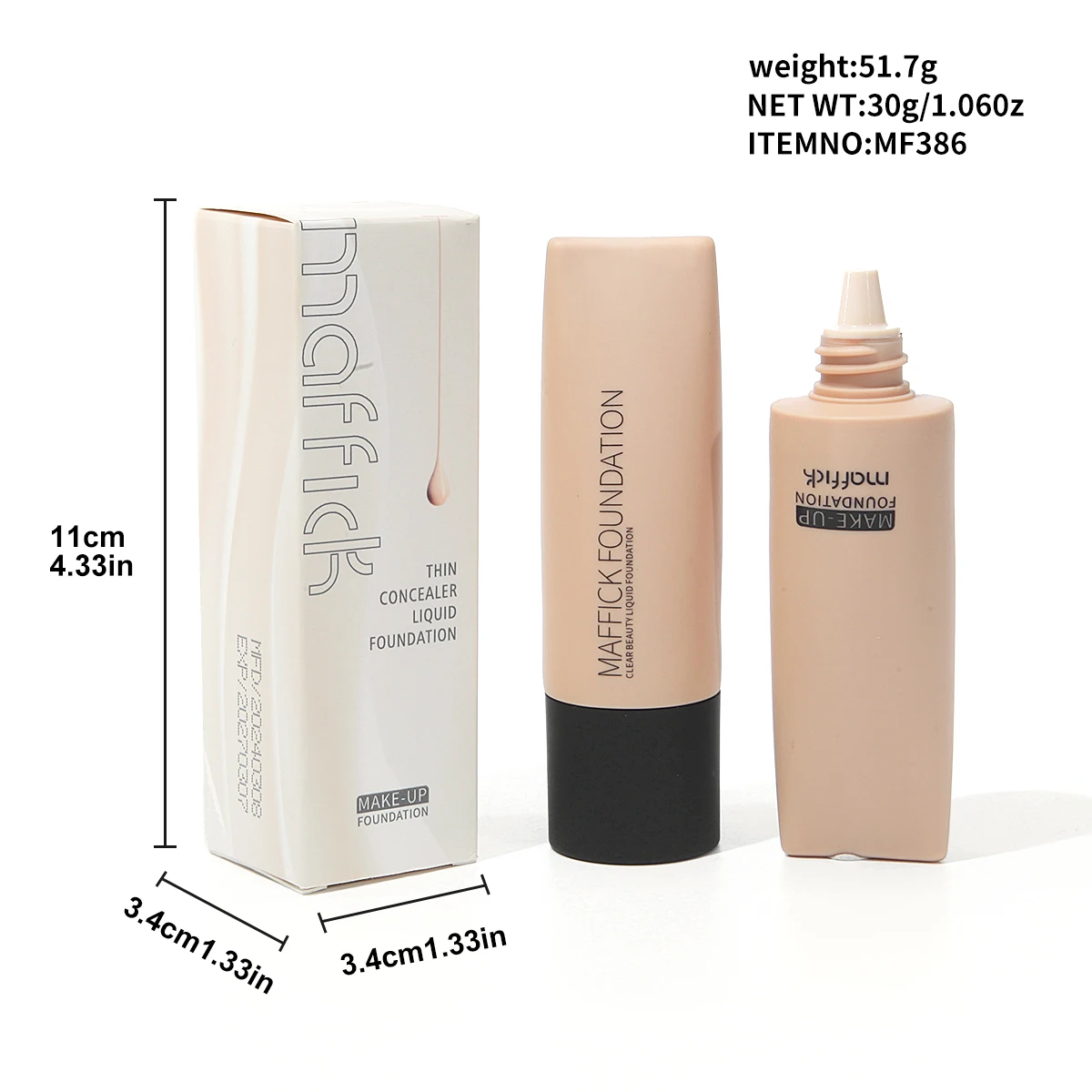 12 Kleuren Matte Vloeibare Foundation Efficiënte Waterdichte Zweetbestendige Concealer Crème Licht Dunne Delicate Vloeibare Foundation Make-Up