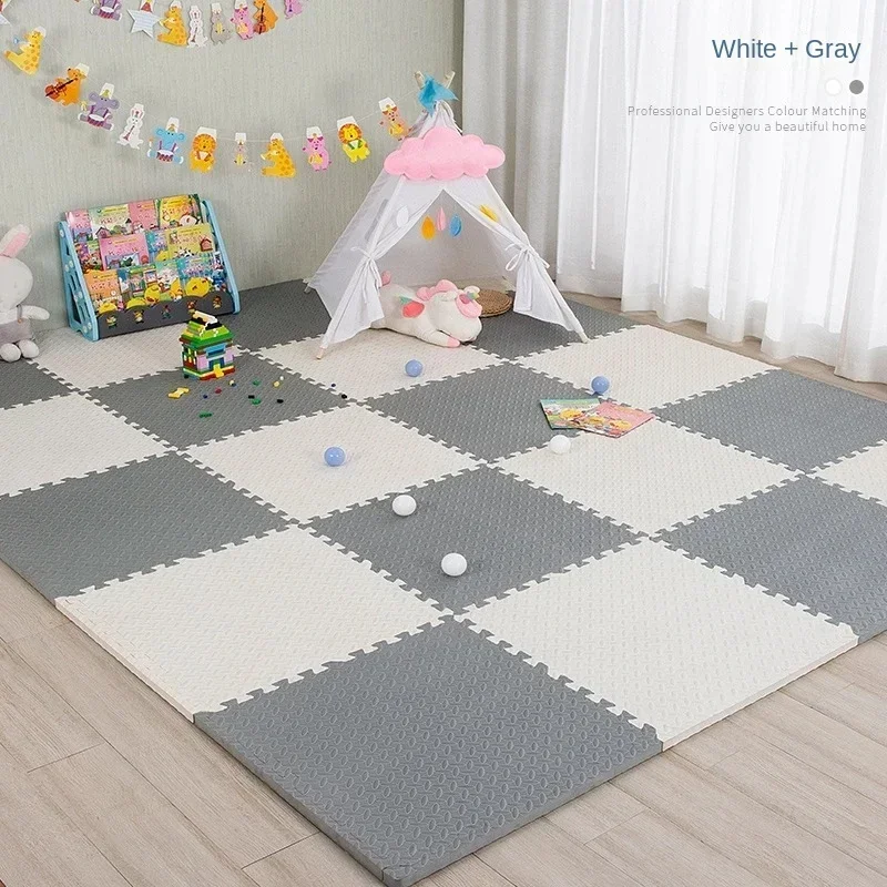 Alfombra de juegos entrelazada para bebés, alfombra gruesa y suave, perfecta para la habitación de los niños pequeños, zona de juegos y ejercicio,