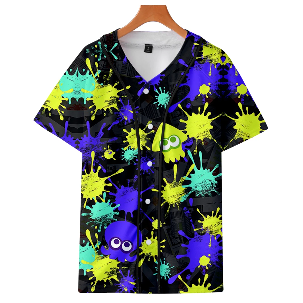 

Fashion Summer Men's Baseball Jersey Fly Paint 3D Print Baseball Shirt Unisex Harajuku Street Casual Sports Short Sleeve Shirt