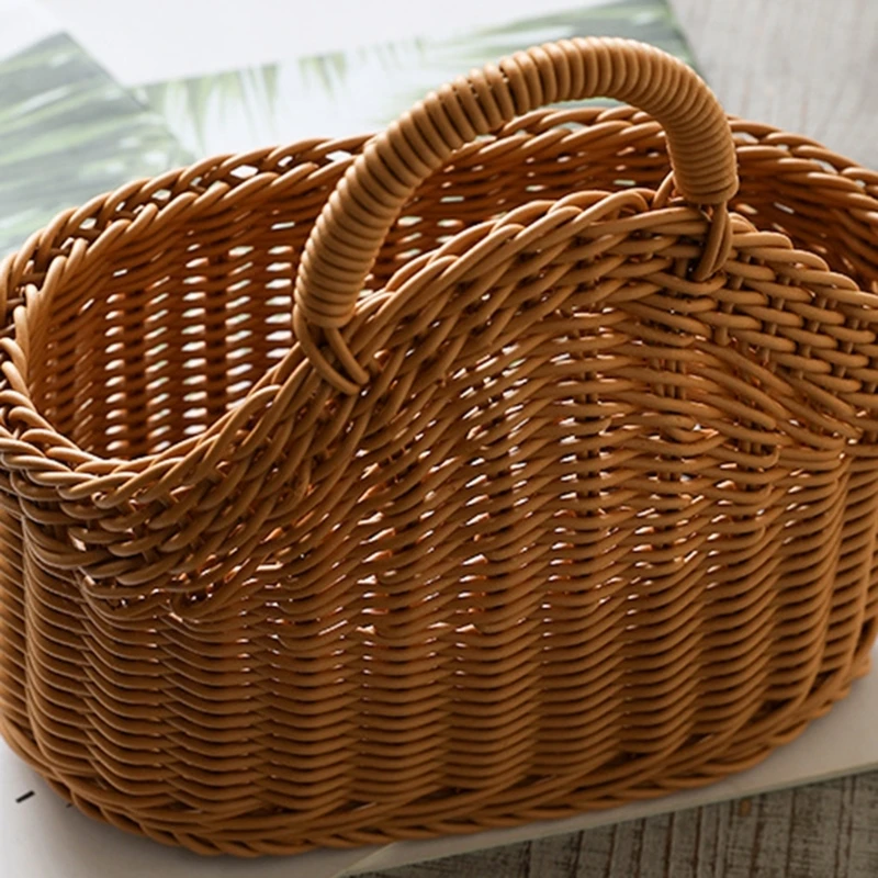F92B Panier rangement pratique Pruisible Styles tissés robustes Accessoire pour les articles ménagers Utilisation
