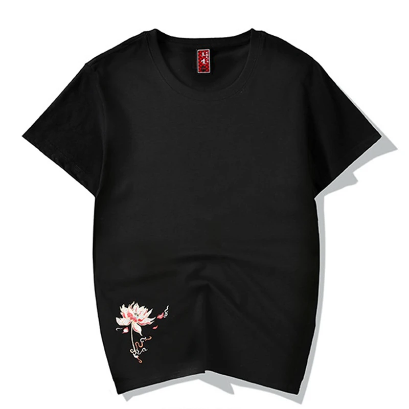 Lyprerazy New Chinese Style Phoenix Embroidery Men's T-shirt Summer Short Sleeve Casual Tees Tops Male