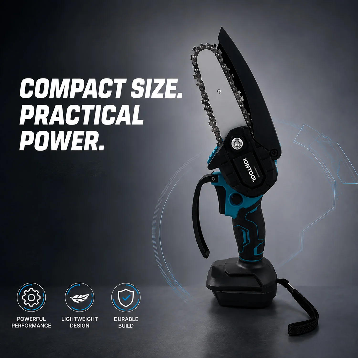 IONTOOL 4 Inch Brushless Mini Chainsaw Cordless Power Tool for Home DIY Wood Cutting Craft Projects and Small Lumber Processing