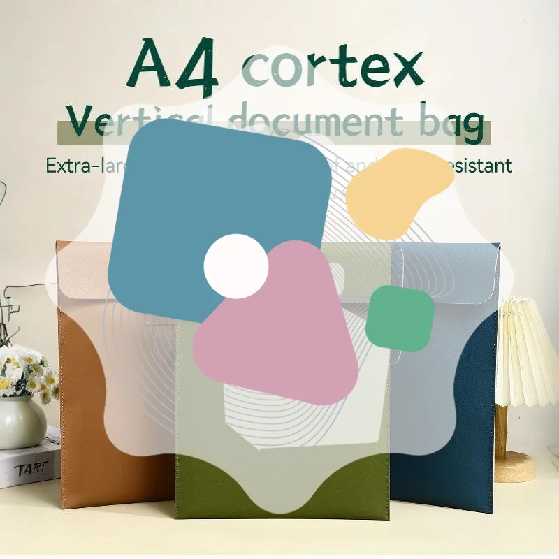Porte-documents vertical A4 en cuir épais, pour contrats, factures, tablettes, idéal pour la rentrée scolaire