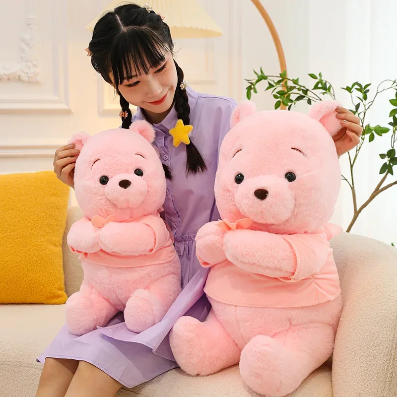 Disney Winnie The Pooh Bear Cherry Blossom Pink Plush Pillow Anime Toy Cute Cartoon Doll Kids Brithday Christmas Gifts