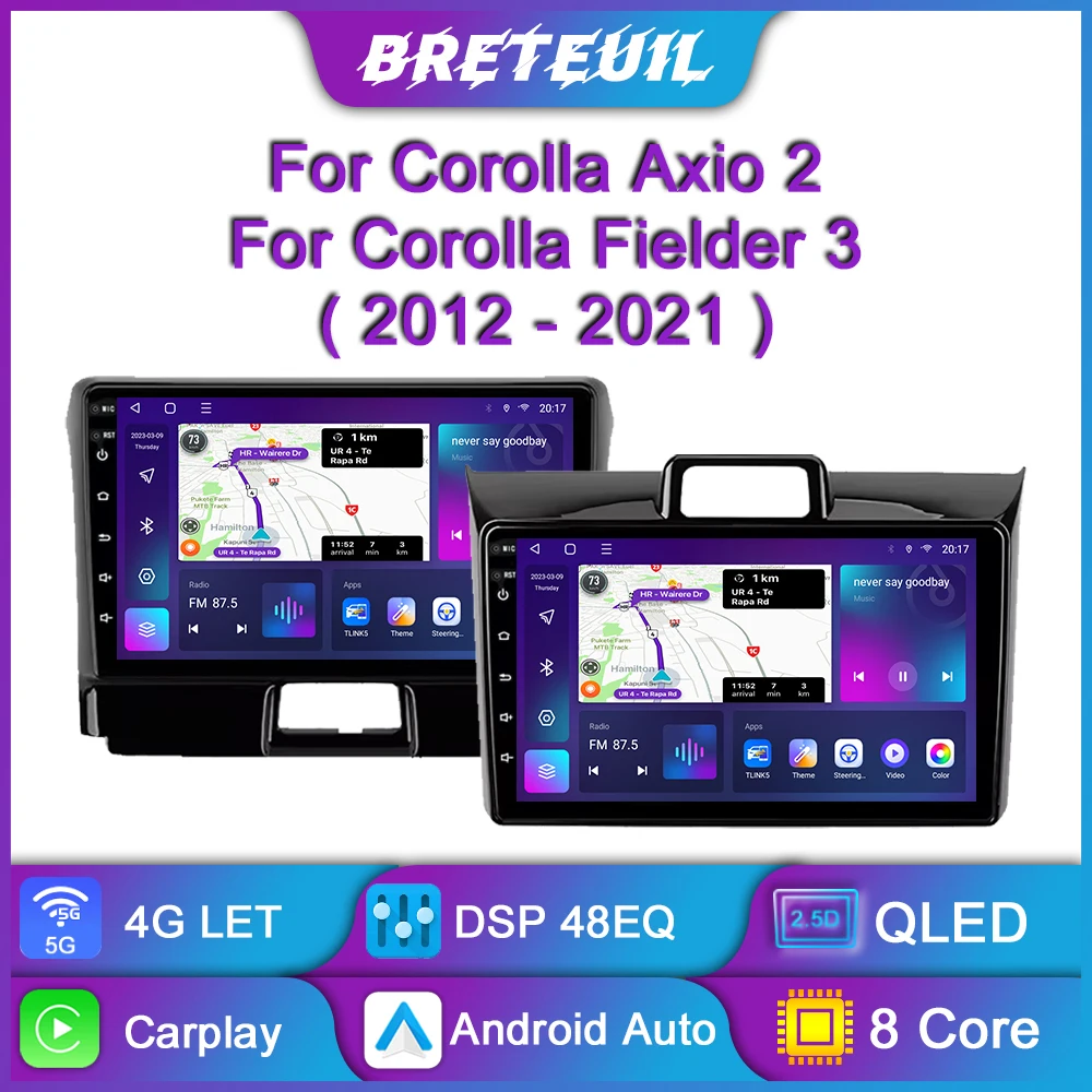 

Для Toyota Corolla Axio 2 Fielder 3 E160 2012 2013 2014 2015 2016 2017 2018 2019 2020 2021 Android Car Radio Multimedia Player Navigation GPS Carplay Touch Screen Auto Stereo