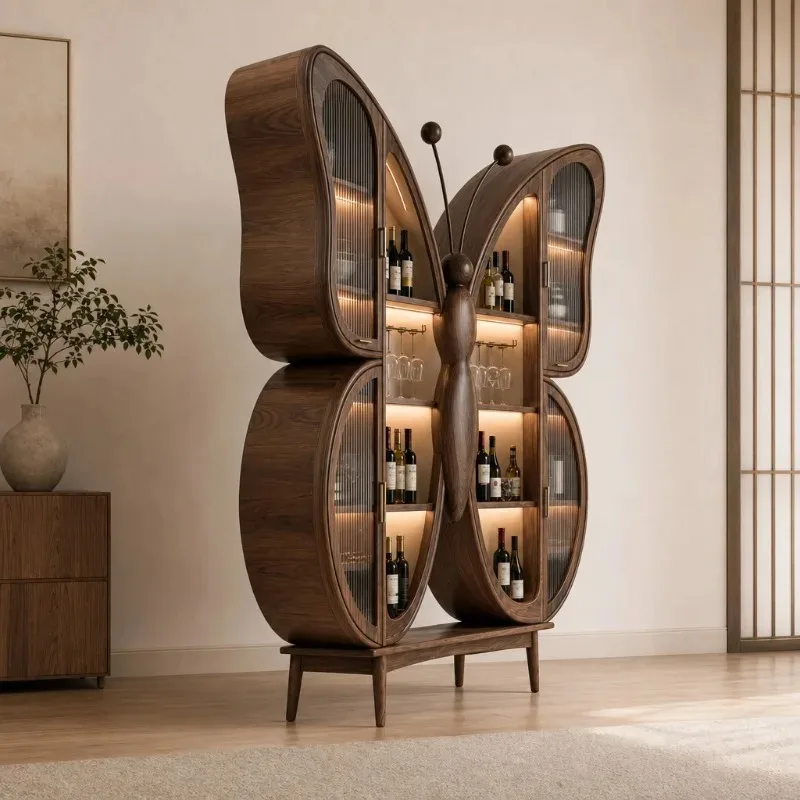Wooden Beauty Display Cabinet Glass Showcase Nordic Living Room Cabinets Organizer Cupboard Armario Multiuso Furniture