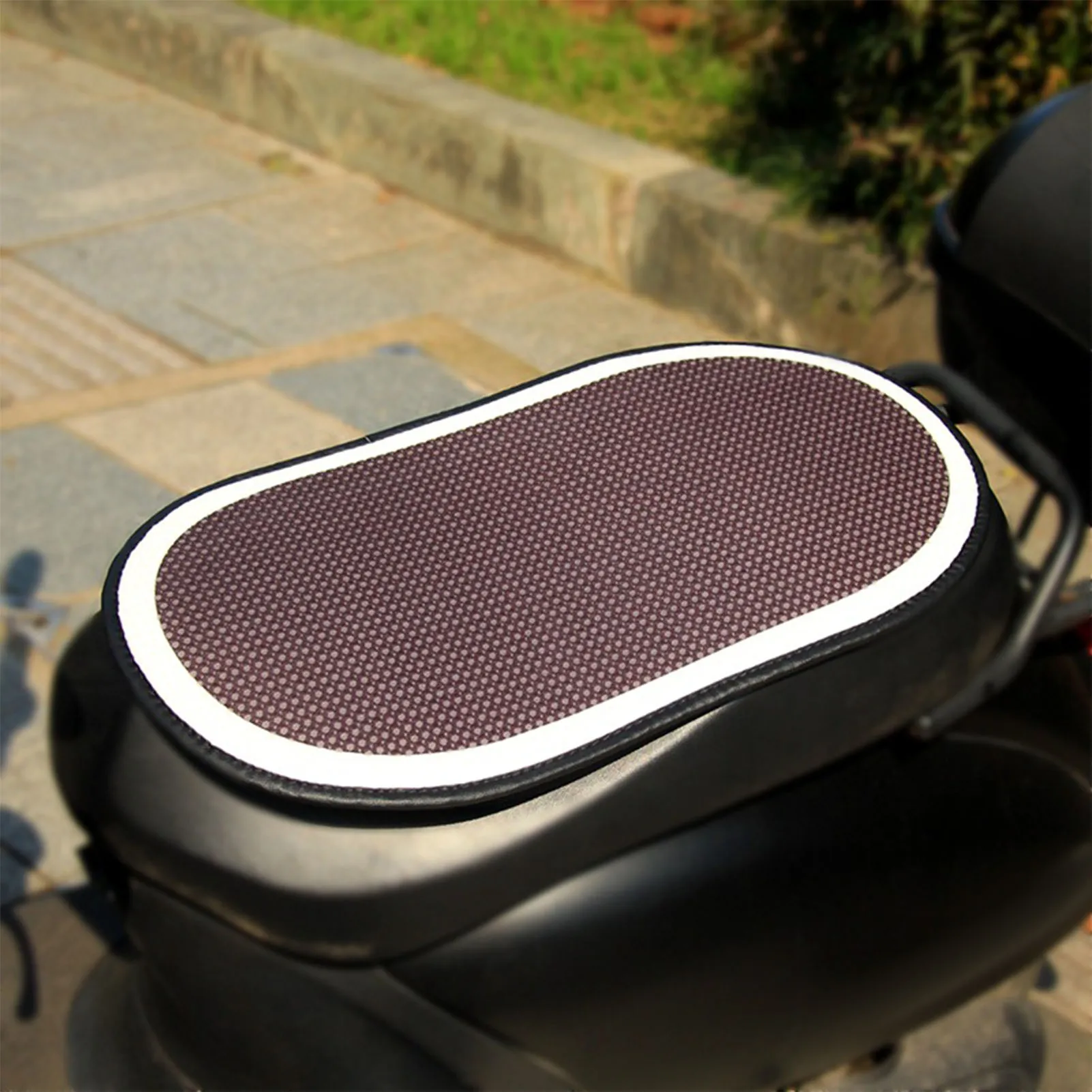 Electric Motorcycle Scooter Seat Pad Ice Silk Fabric Cooling Anti Pad Scalding Heat Insulation Sun Protection Seat Mat Universal