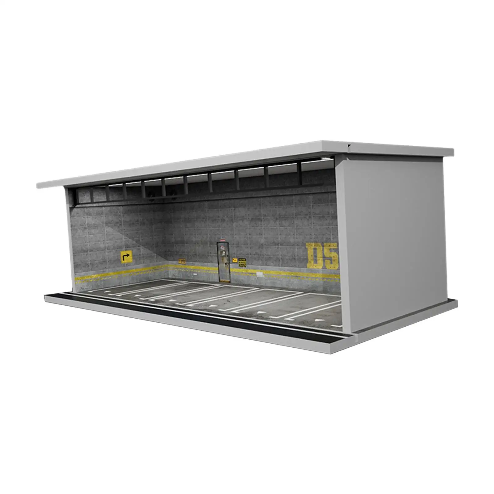 

1/64 Scale Diecast Model Car Display Case Protection Garage Display Case 1/64 Scenery Diorama Parking Lot for Model Collectors