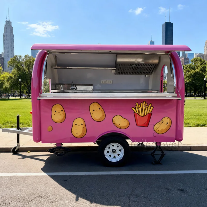 

Mini Mobile Food Trucks Burger Ice Cream Tacos French Fries Baked Potatoes Food Trailer with Full Kitchen