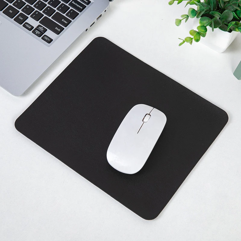 Small Size Office Mouse Pad Colorful Double-side Waterproof Desktop Protector Mat PU Leather Non-slip Pad For Laptop PC Computer