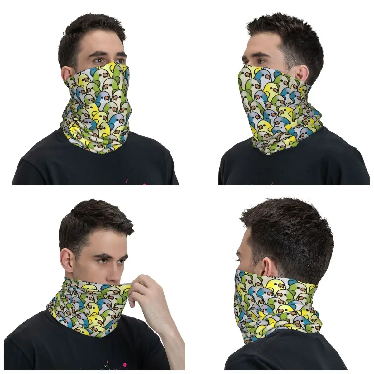 Parrots Squad Bandana Neck Gaiter Windproof Face Scarf Cover Women Men Parrot Birds Headwear Tube Balaclava