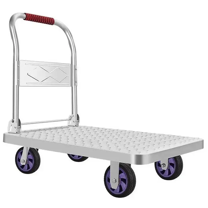 

High quality metal trolley 200kg 400kg stainless steel platform trolley cargo transportation