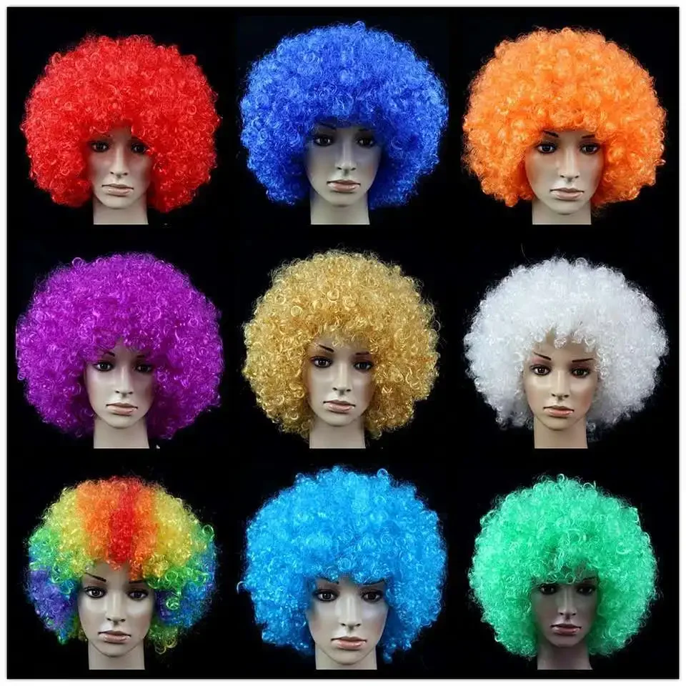 Practical Classic Exploding Head Wig Masquerade Dress Up Fan Hair Funny Funny Clown Colored Wig