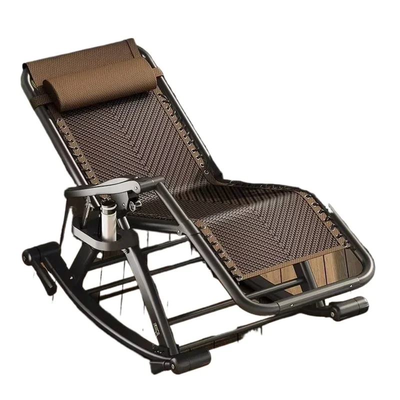 

Folding lunch break backrest lazy dual-purpose chair, balcony household summer rattan chair, casual elderly nap