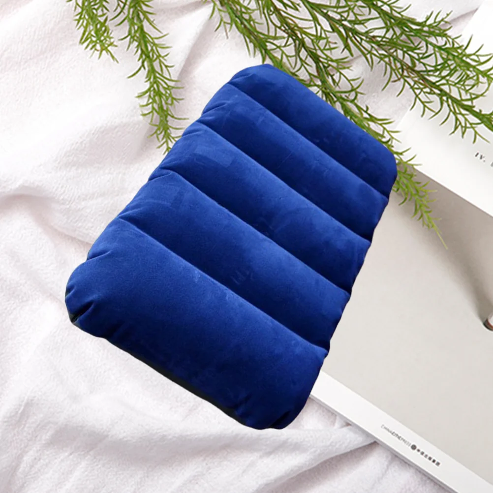 Portable Nap Pillow Camping Inflatable Cushion Neck Accessories Chair Back Flocking