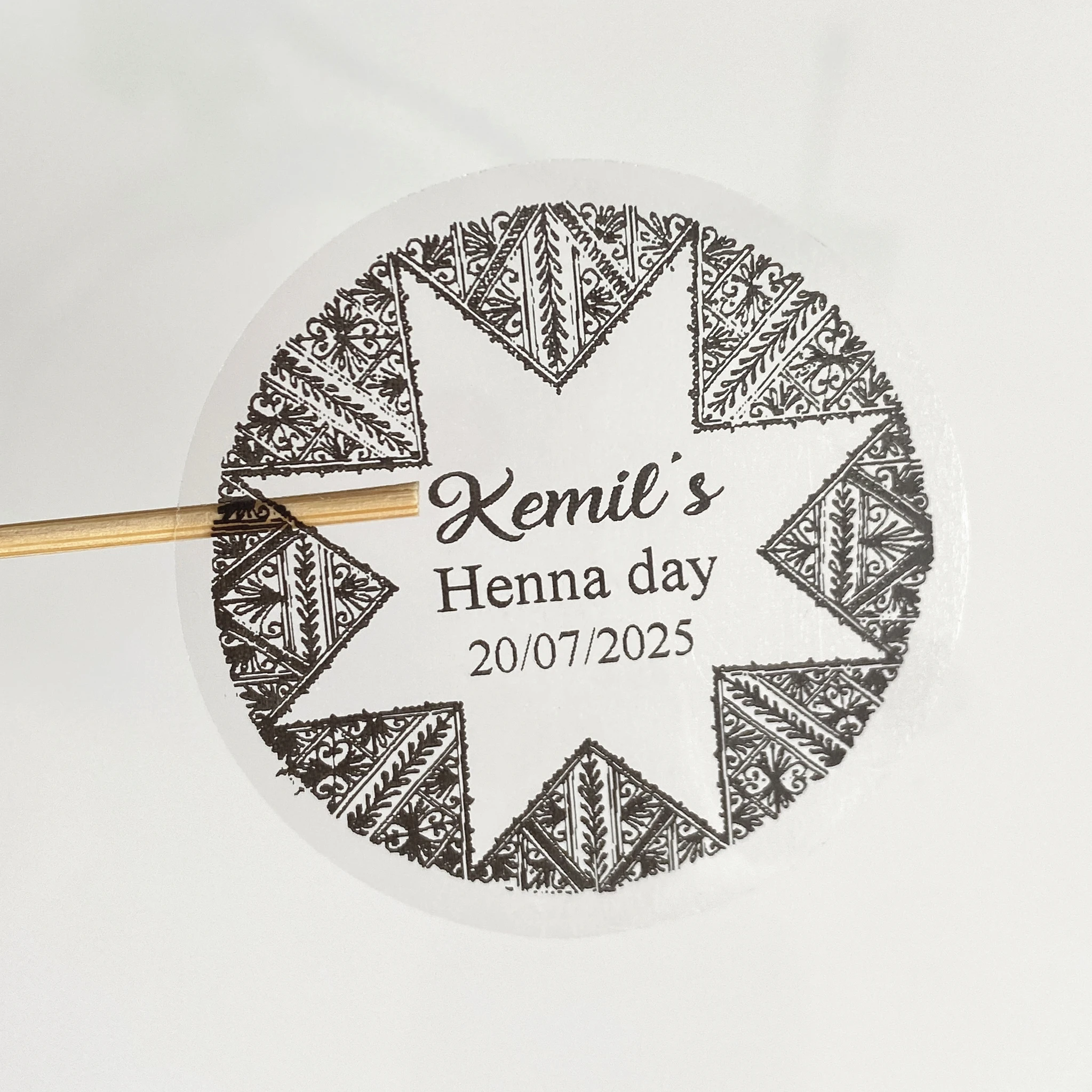 Personalized Mehendi Wedding stikers Custom Henna Day Thank You Favors Sticker Name Label