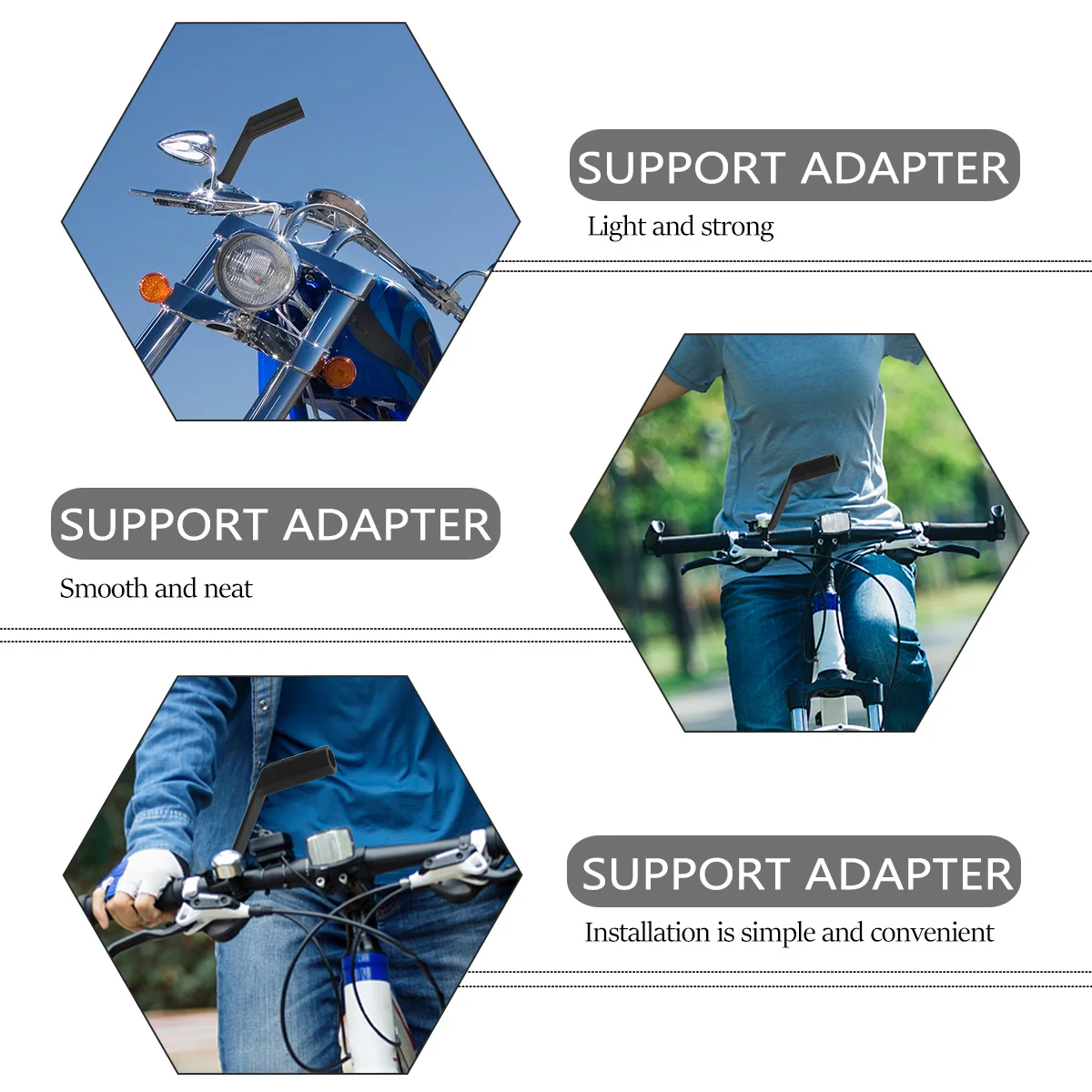 

Aluminium Alloy Phone Holder Adapter Durable Mountain Bike Support Adapter Phone Bracket Bike Rearview Mirror Mount