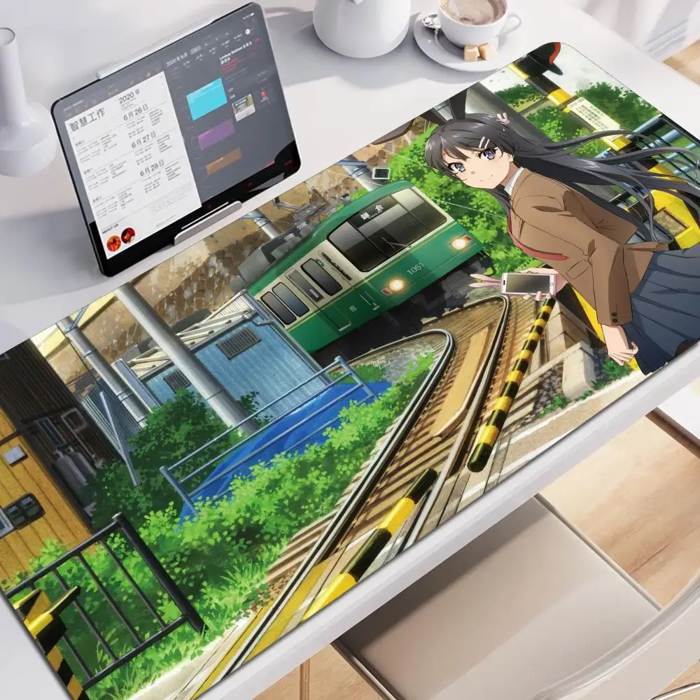 

Bunny Girl Sakurajima Mai Mouse Pad Xxl Gaming Accessories Keyboard Desk Mat Computer PC Gamer Cabinet Carpet Large Mousepad Rug